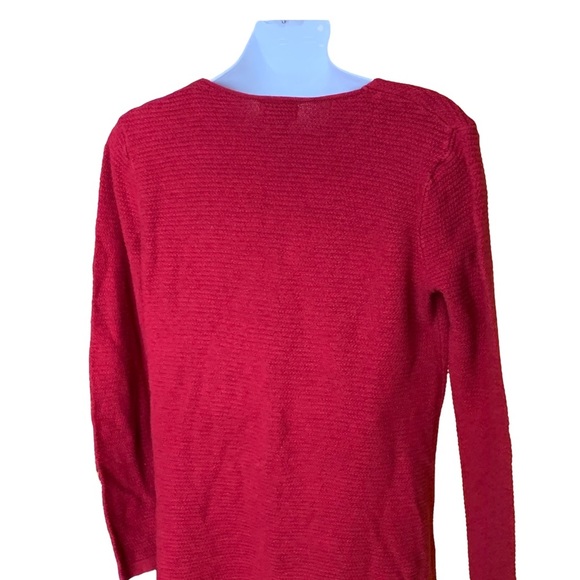 Old NAVY RED TIGHT KNIT VNECK SWEATER SIZE MEDIUM - Picture 3 of 8